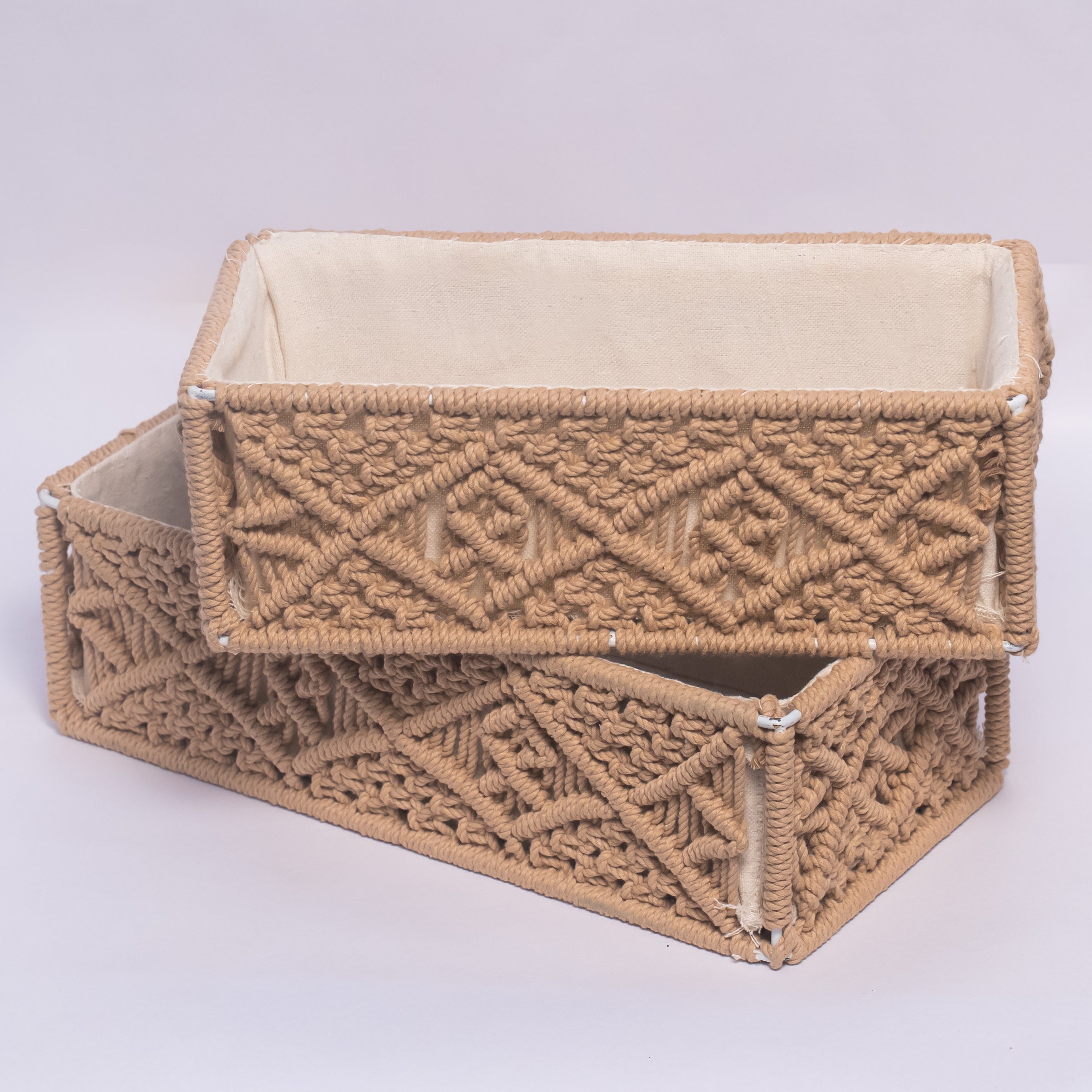 Beige Macrame Baskets