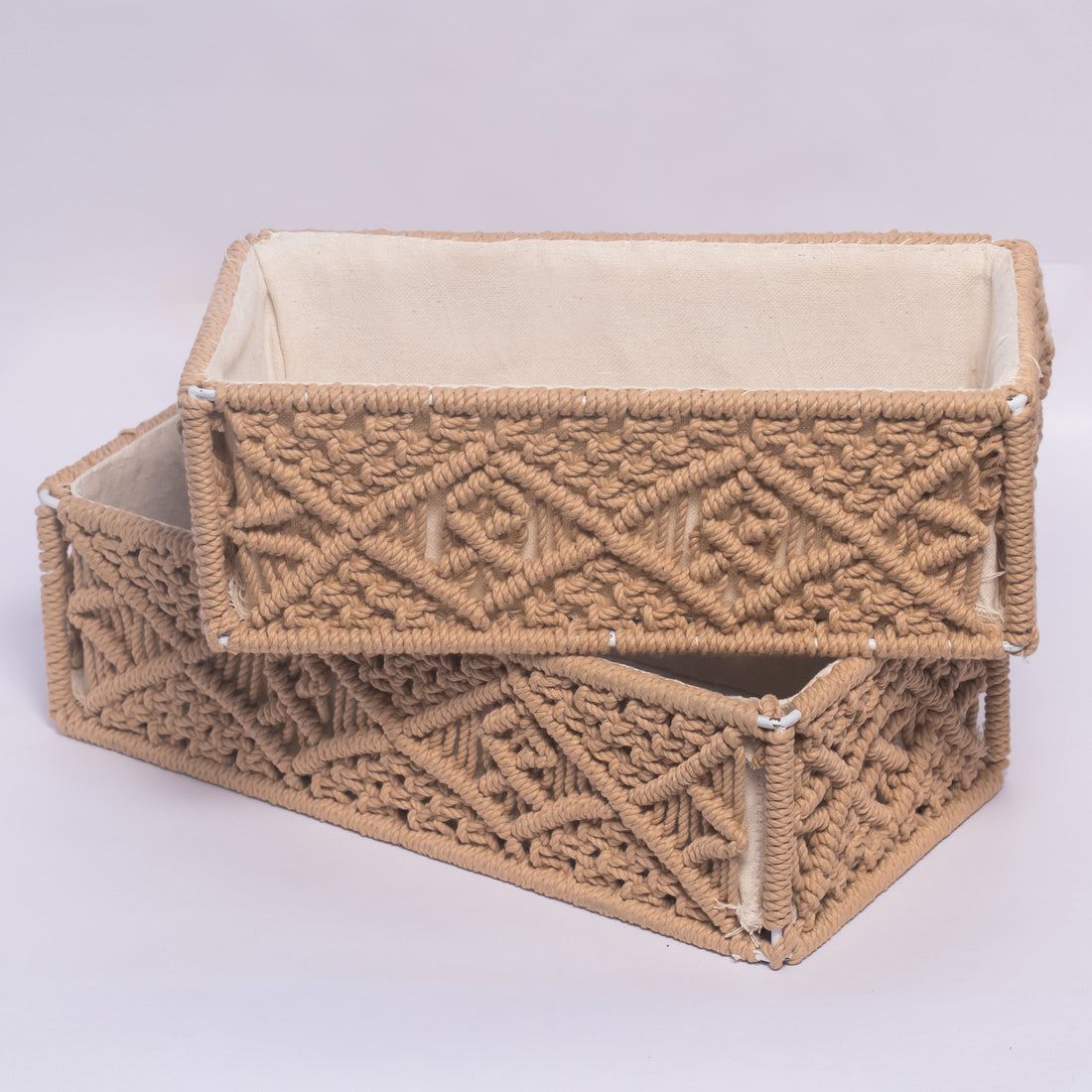 Beige Macrame Baskets