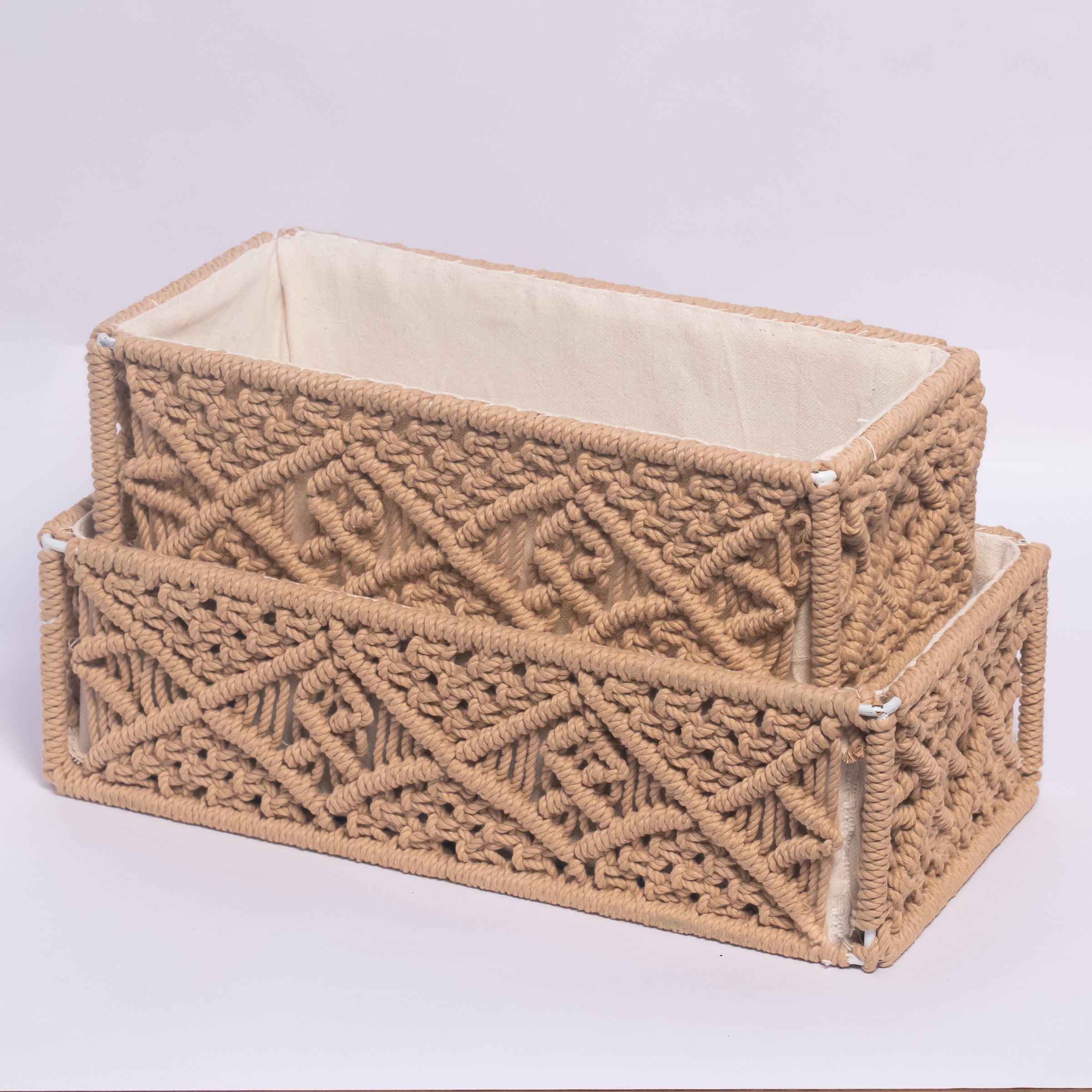 Beige Macrame Baskets