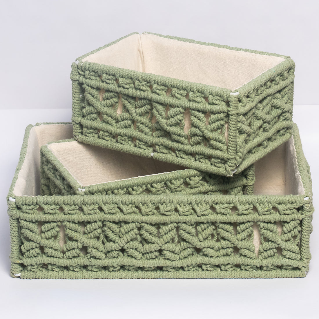 Olive Macrame Baskets