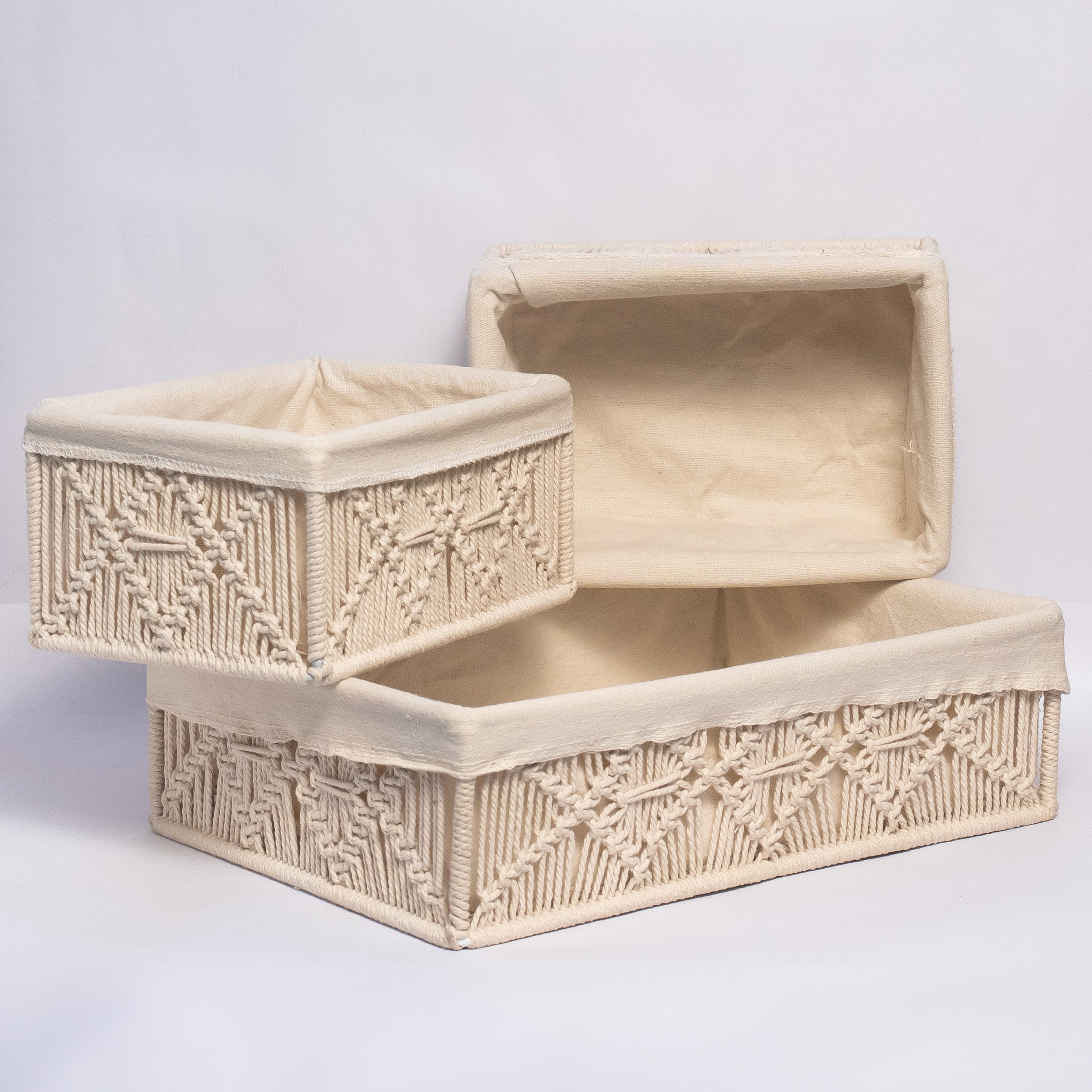 Off- White Macrame Baskets