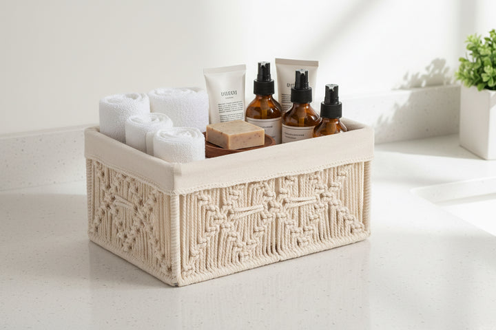 Off- White Macrame Baskets