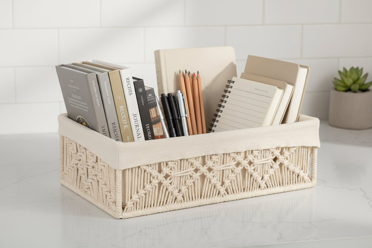 Off- White Macrame Baskets