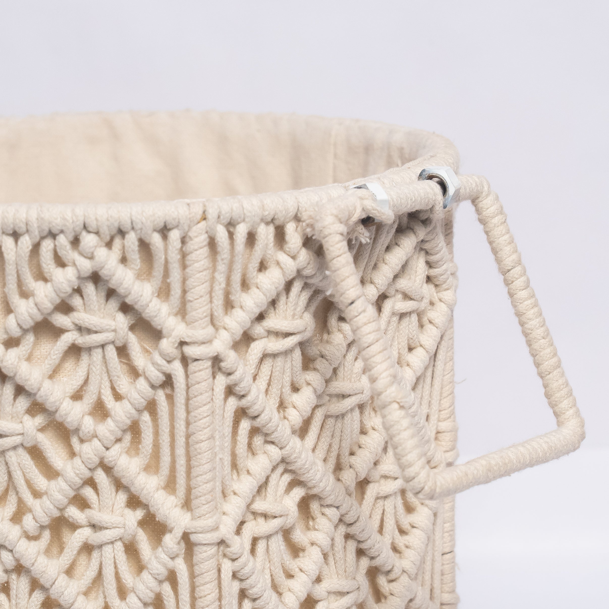 Off- White Round Macrame Baskets