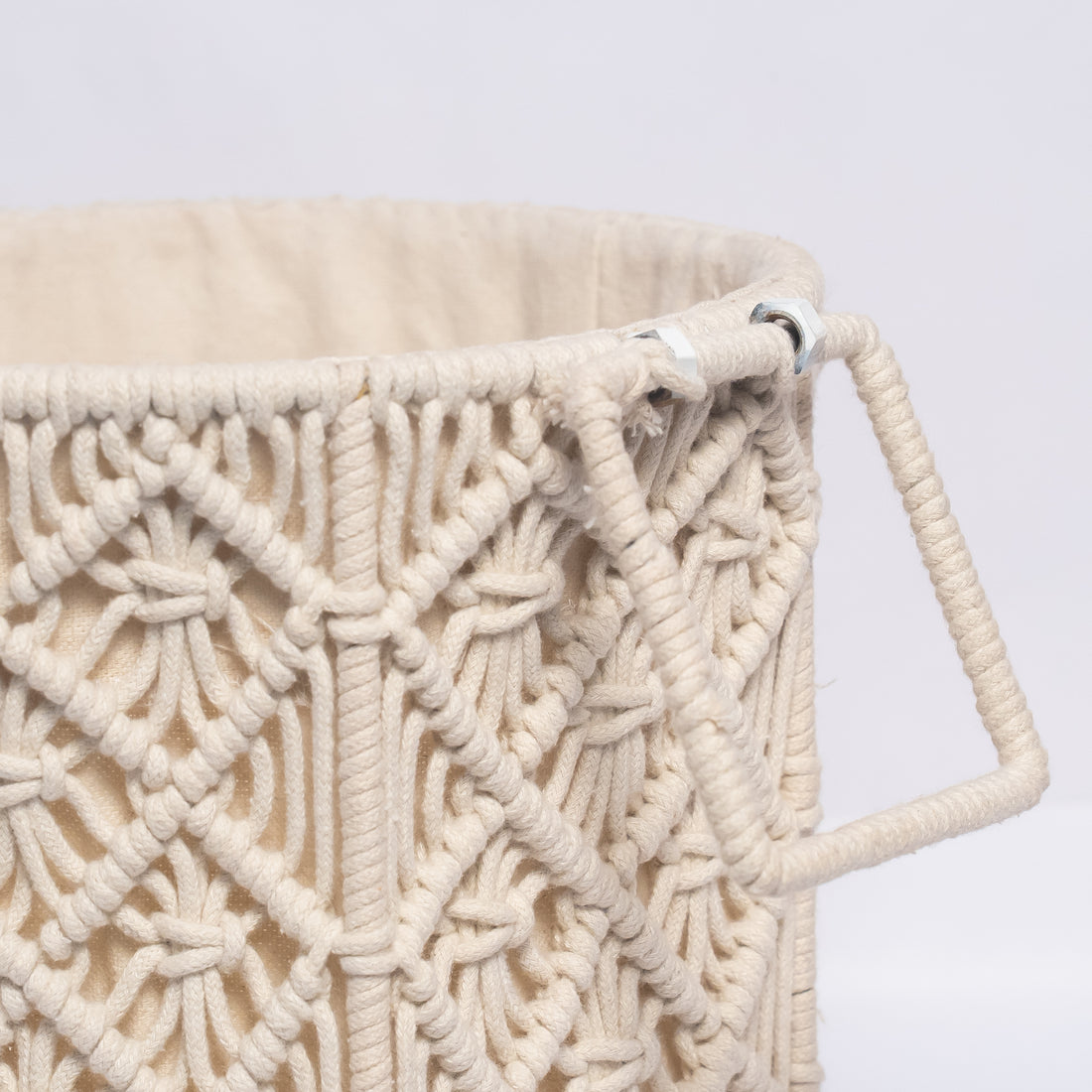 Off- White Round Macrame Baskets