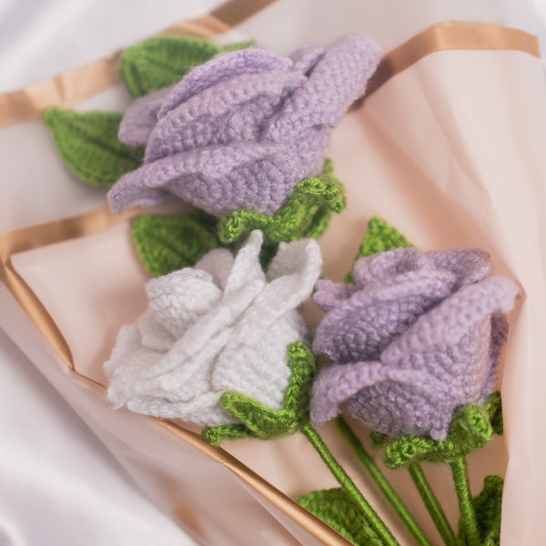 White & Purple Rose Bouquet