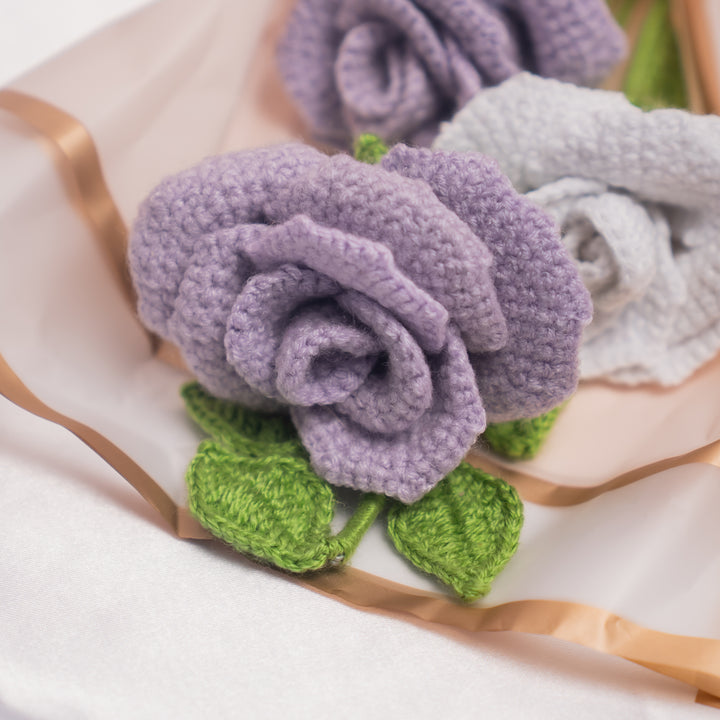 White & Purple Rose Bouquet