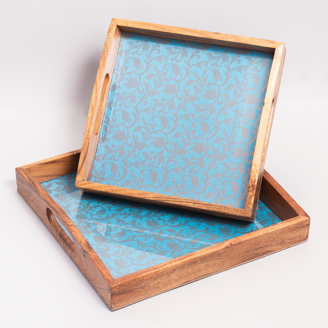 Serving Tray (Blue Brocade Motif)