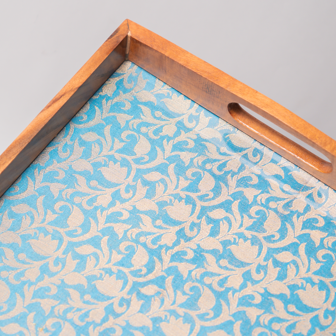 Serving Tray (Blue Brocade Motif)