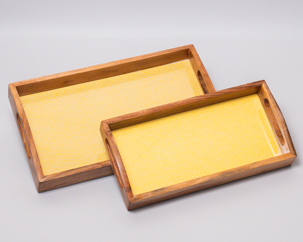 Serving Tray (Yellow-White Polka)