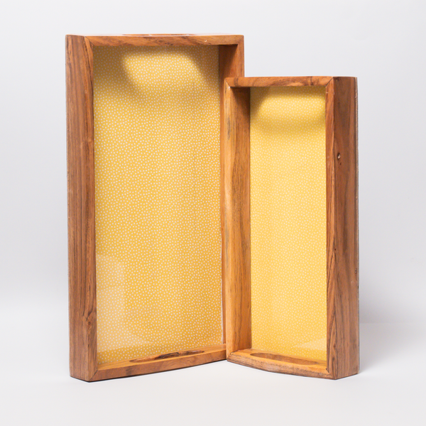 Serving Tray (Yellow-White Polka)