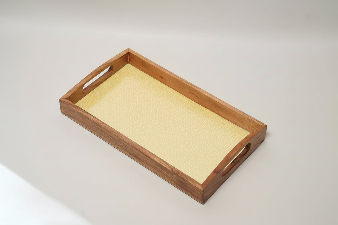 Serving Tray (Yellow-White Polka)