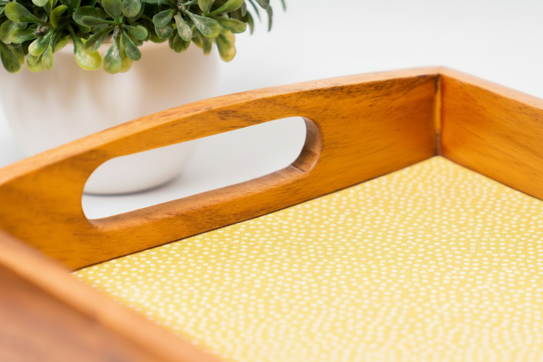 Serving Tray (Yellow-White Polka)