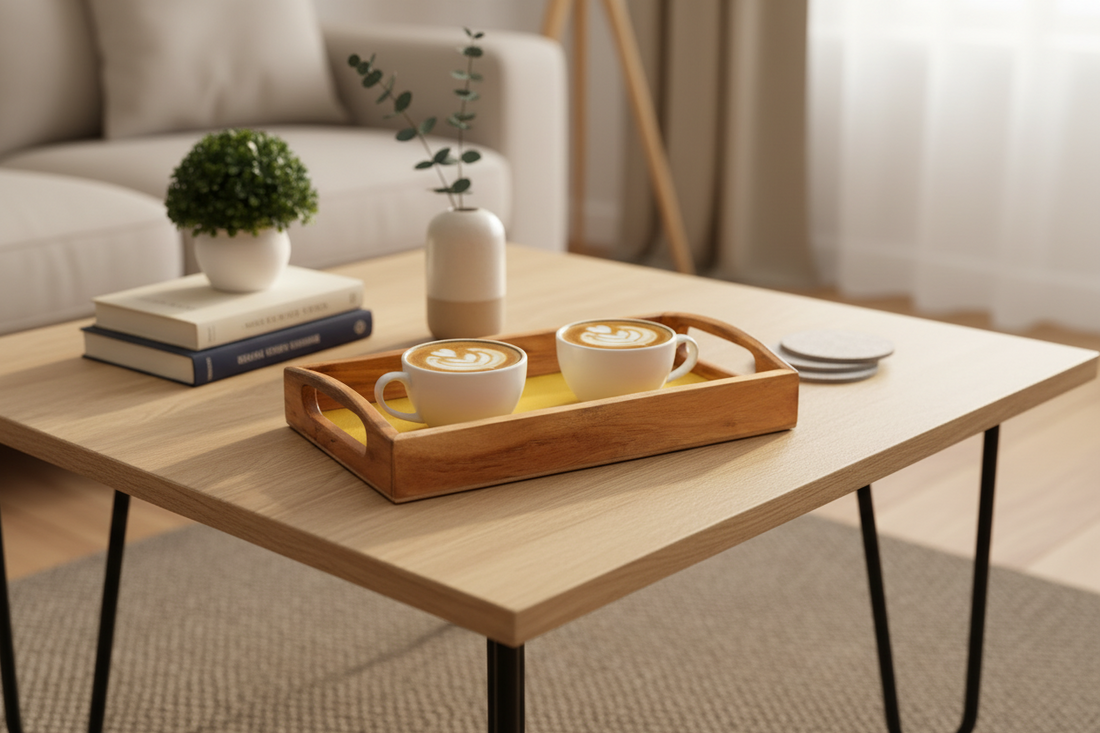 Serving Tray (Yellow-White Polka)