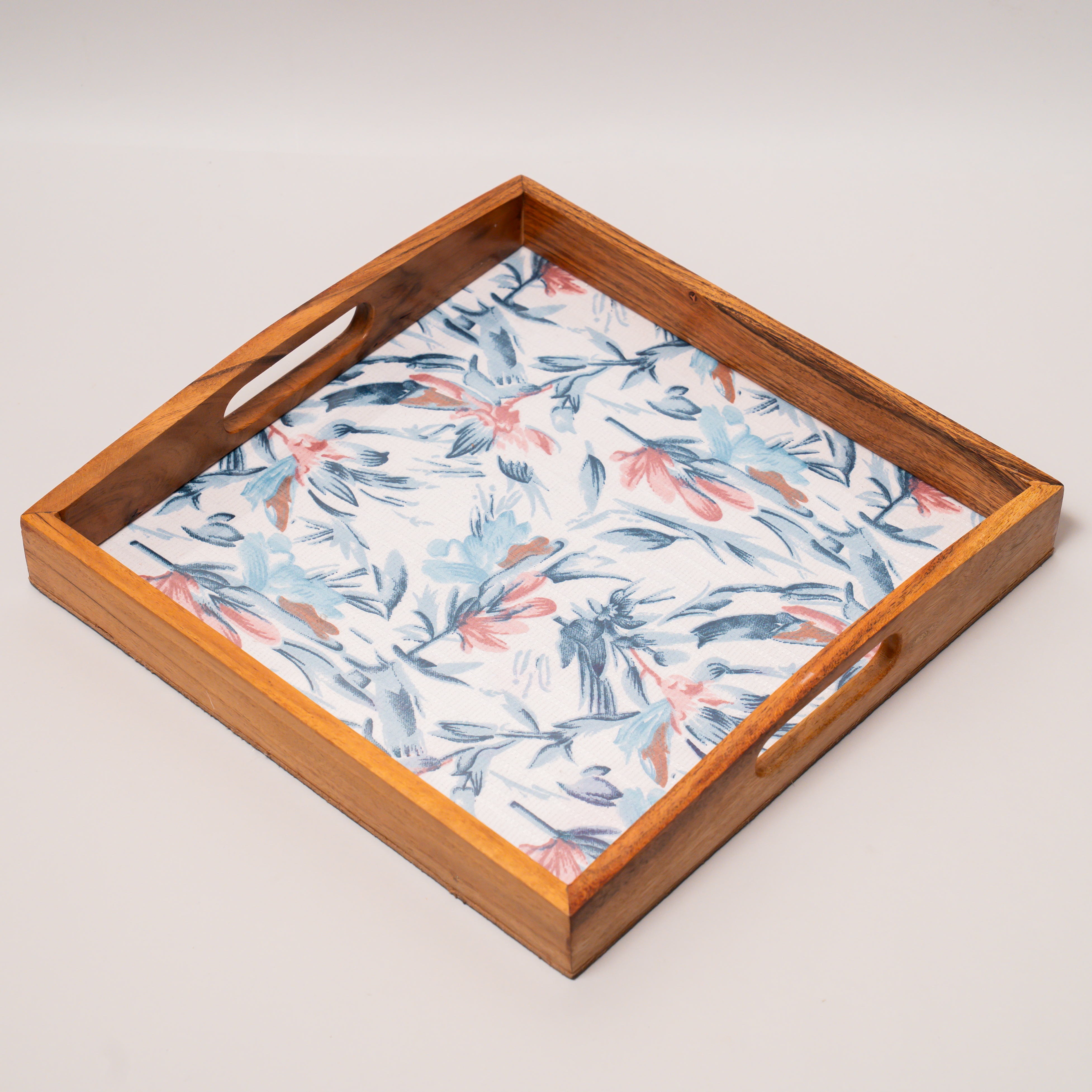 Serving Tray (Blue-Pink Floral)