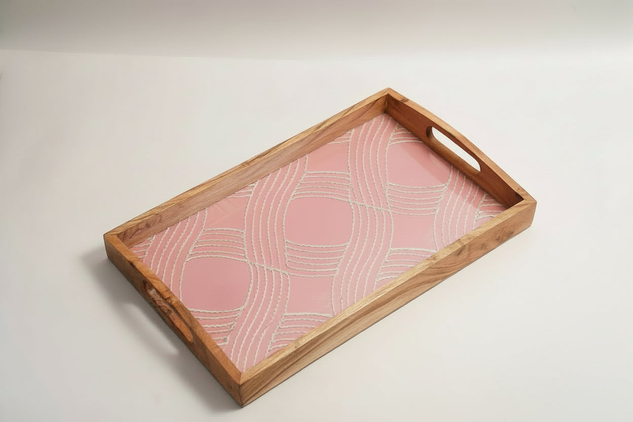 Serving Tray (Pink Wave)